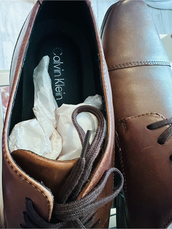 Calvin Klein Men\'s Brown Leather Derby Dress Shoes main image 6